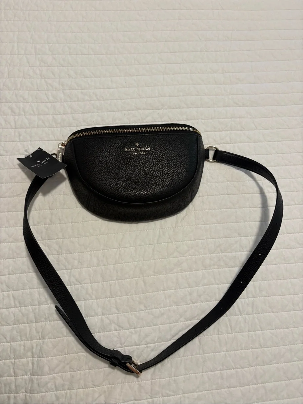 Kate Spade Black Pebbled Leather Crossbody Belt Bag